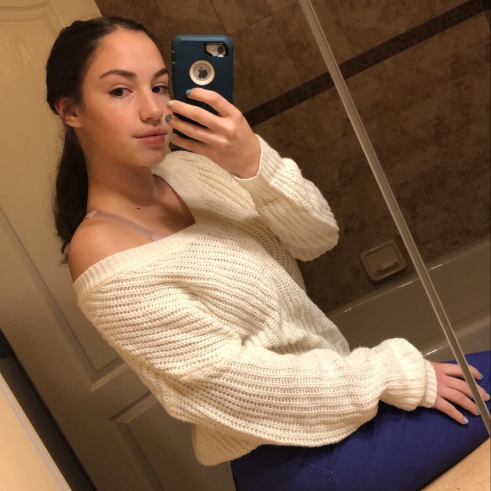 White oversized sweater